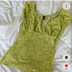 ISO Trixxi three hearts green polkadot babydoll blouse!!